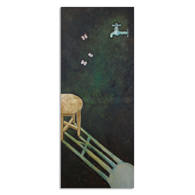 タイトル「残された椅子」油絵